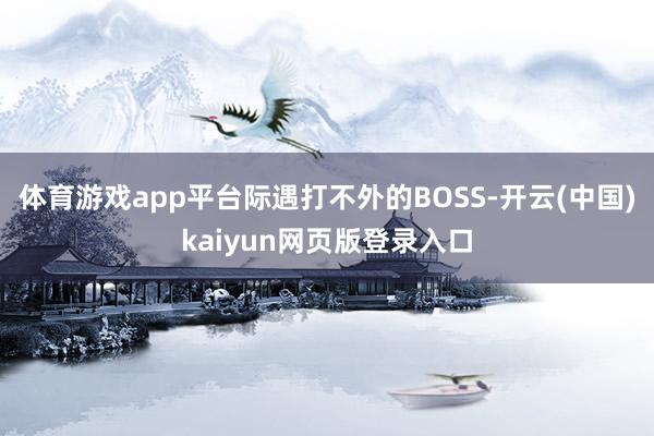 体育游戏app平台际遇打不外的BOSS-开云(中国)kaiyun网页版登录入口