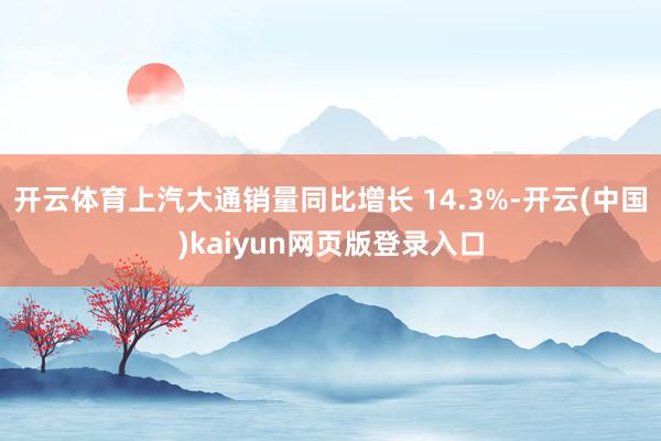 开云体育上汽大通销量同比增长 14.3%-开云(中国)kaiyun网页版登录入口