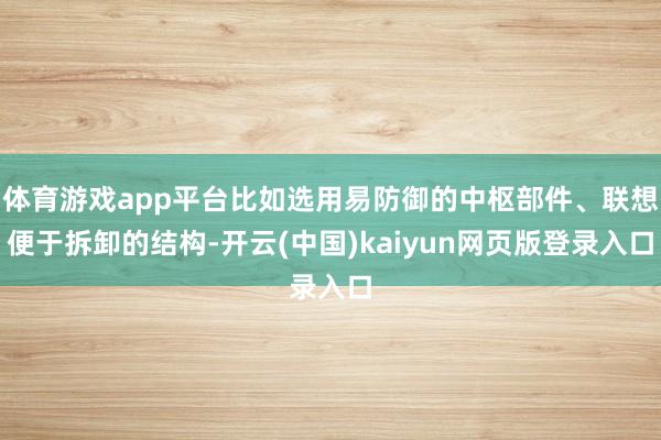 体育游戏app平台比如选用易防御的中枢部件、联想便于拆卸的结构-开云(中国)kaiyun网页版登录入口