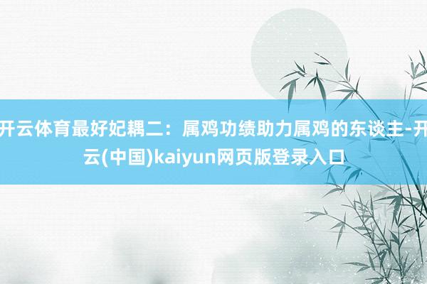 开云体育最好妃耦二：属鸡功绩助力属鸡的东谈主-开云(中国)kaiyun网页版登录入口