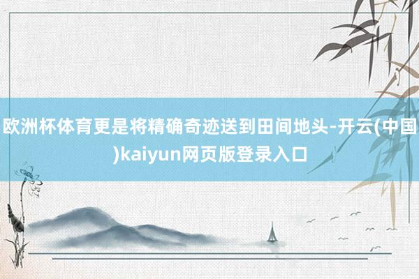 欧洲杯体育更是将精确奇迹送到田间地头-开云(中国)kaiyun网页版登录入口