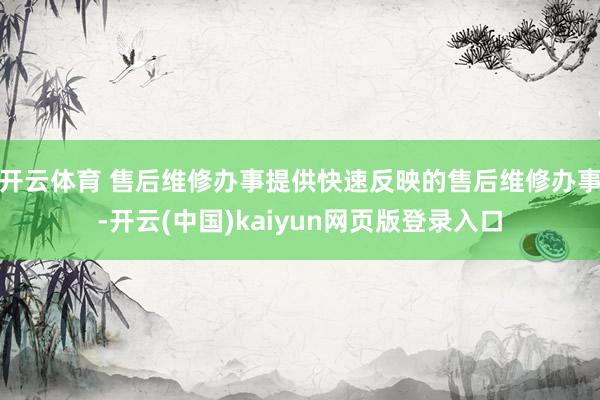 开云体育 售后维修办事提供快速反映的售后维修办事-开云(中国)kaiyun网页版登录入口